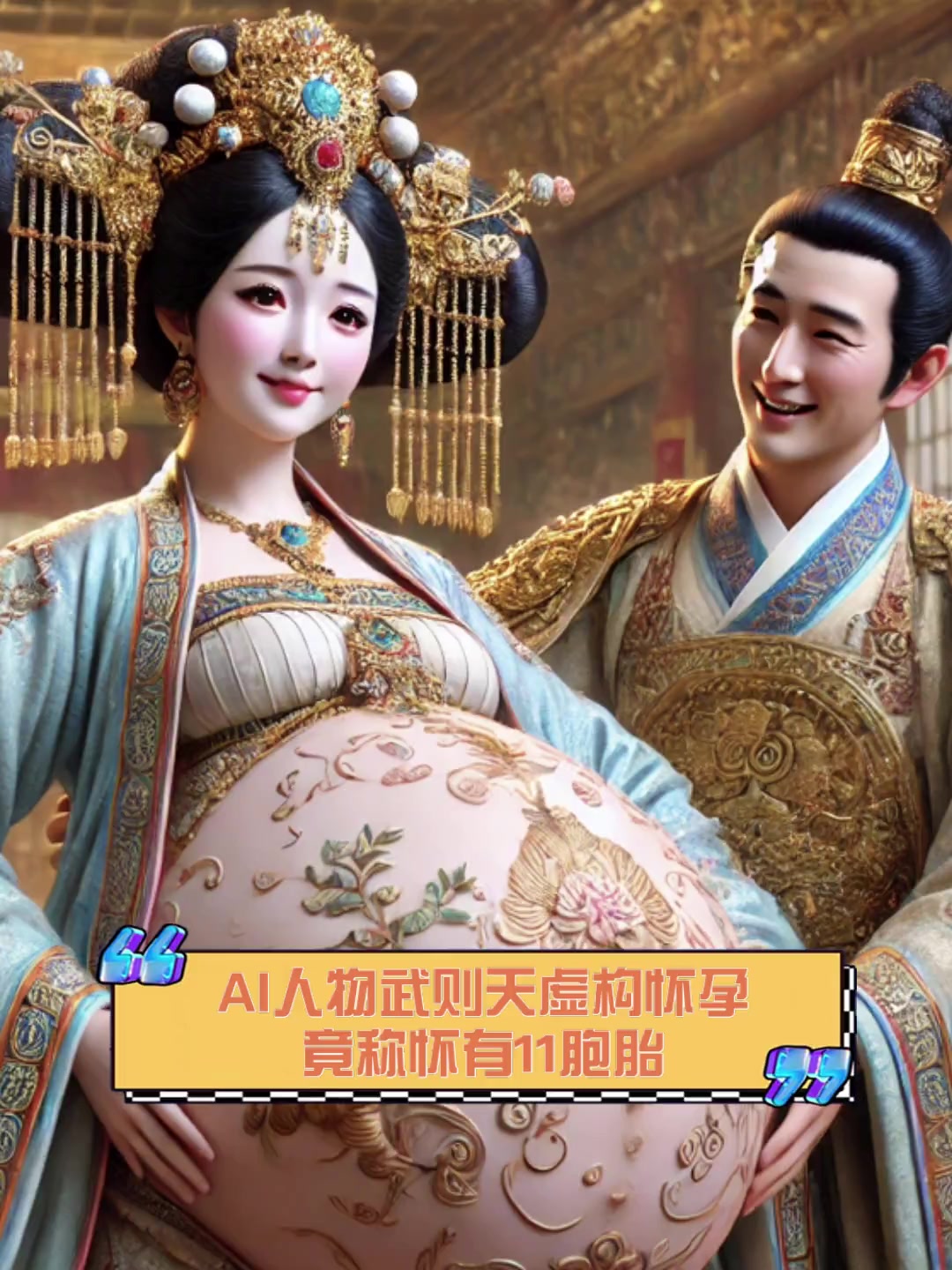 ai人物武则天虚构怀孕,竟称怀有11胞胎