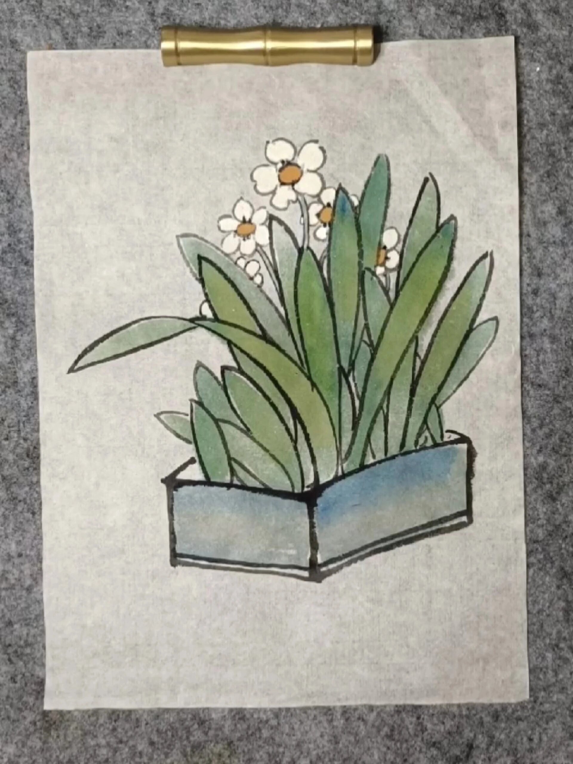 国画水仙怎么画?零基础也能学会画国画