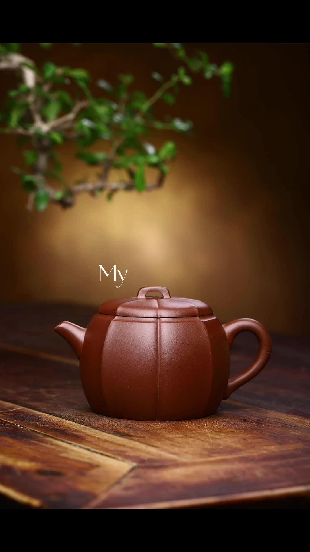 乡宁原矿紫砂壶:秋月茶香万古吟,紫砂竹林情意深.