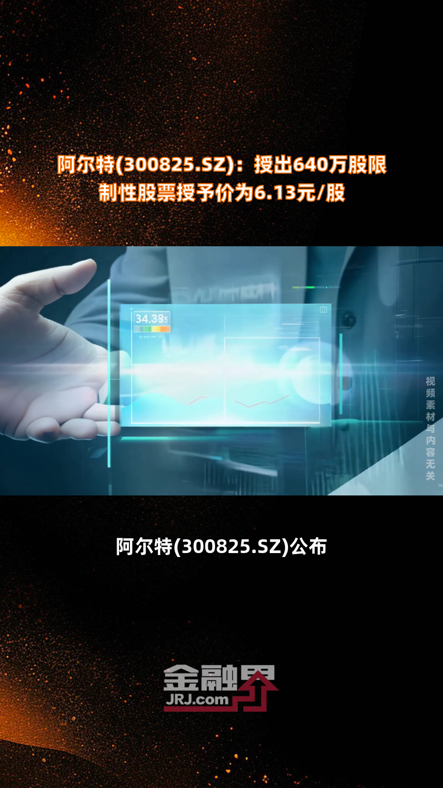 阿尔特(300825.sz):授出640万股限制性股票授予价为6.13元/股|快报