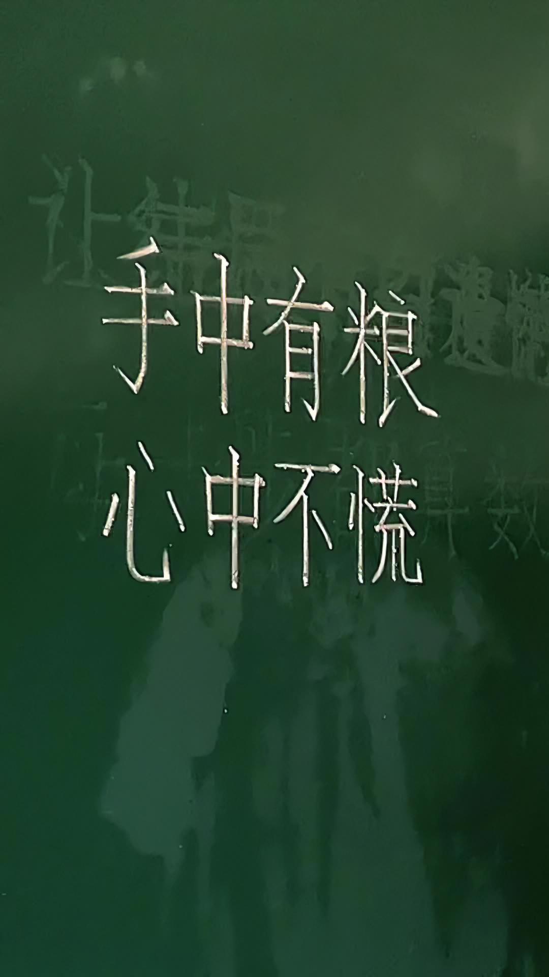 手中有粮心中不慌粉笔字教师板书写字是一种生活传递正能量练字手写