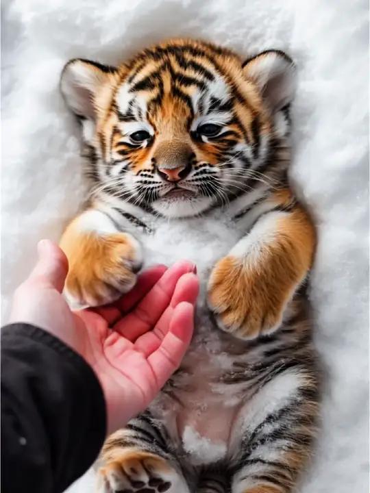 果然幼崽都是最萌的,这个东北虎宝宝好可爱啊,被它萌化了