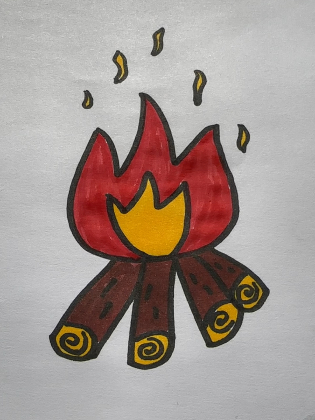 简笔画火把