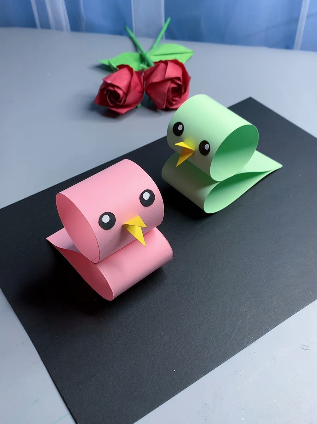 春天来了,用卡纸制作可爱的小鸟,超级简单快