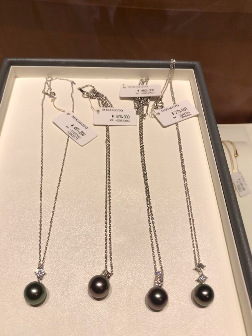 mikimoto黑珍珠吊坠单珠项链炫彩珠光闪亮亮