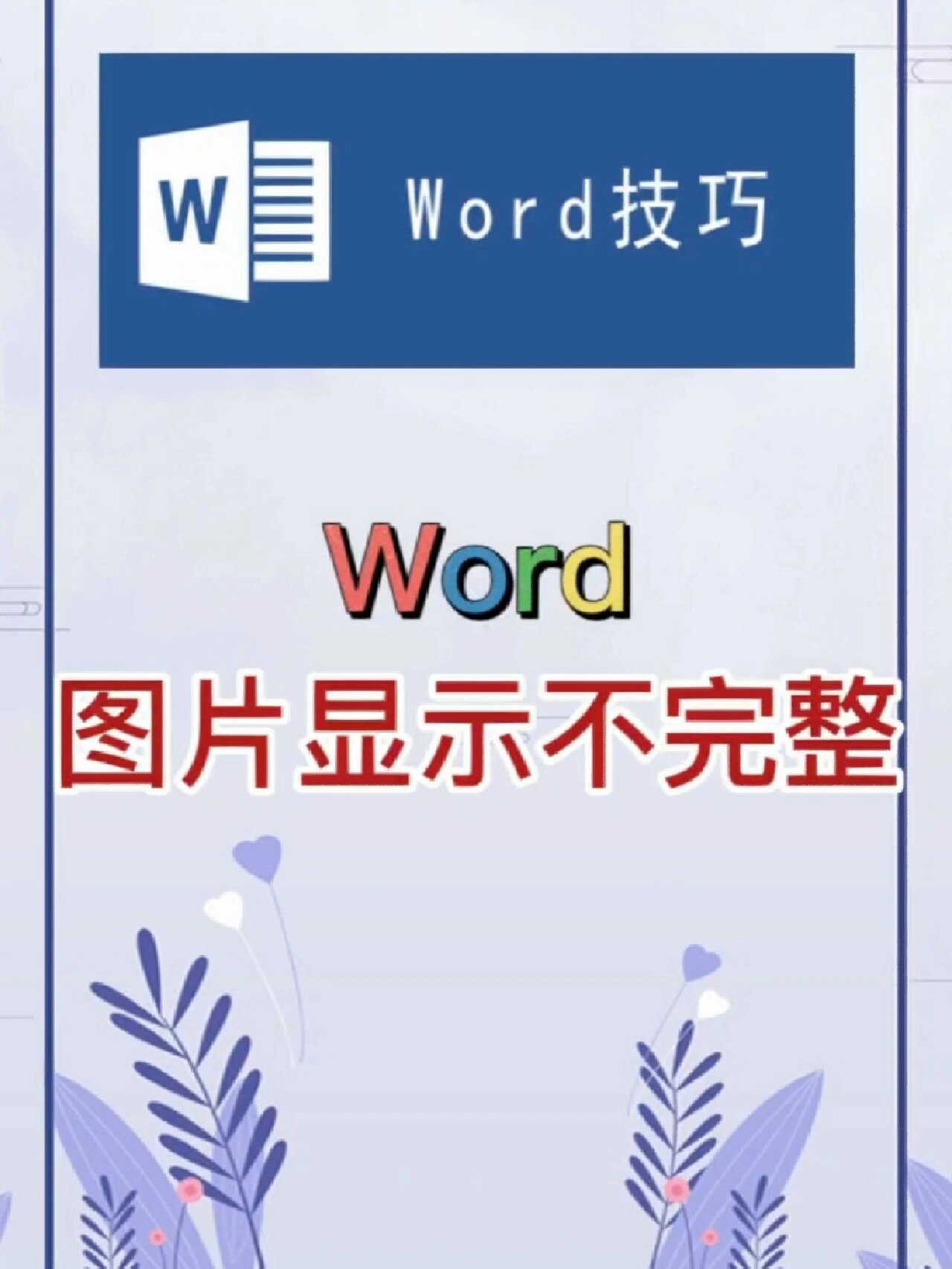 word文档插入的图片为何显示不完整?