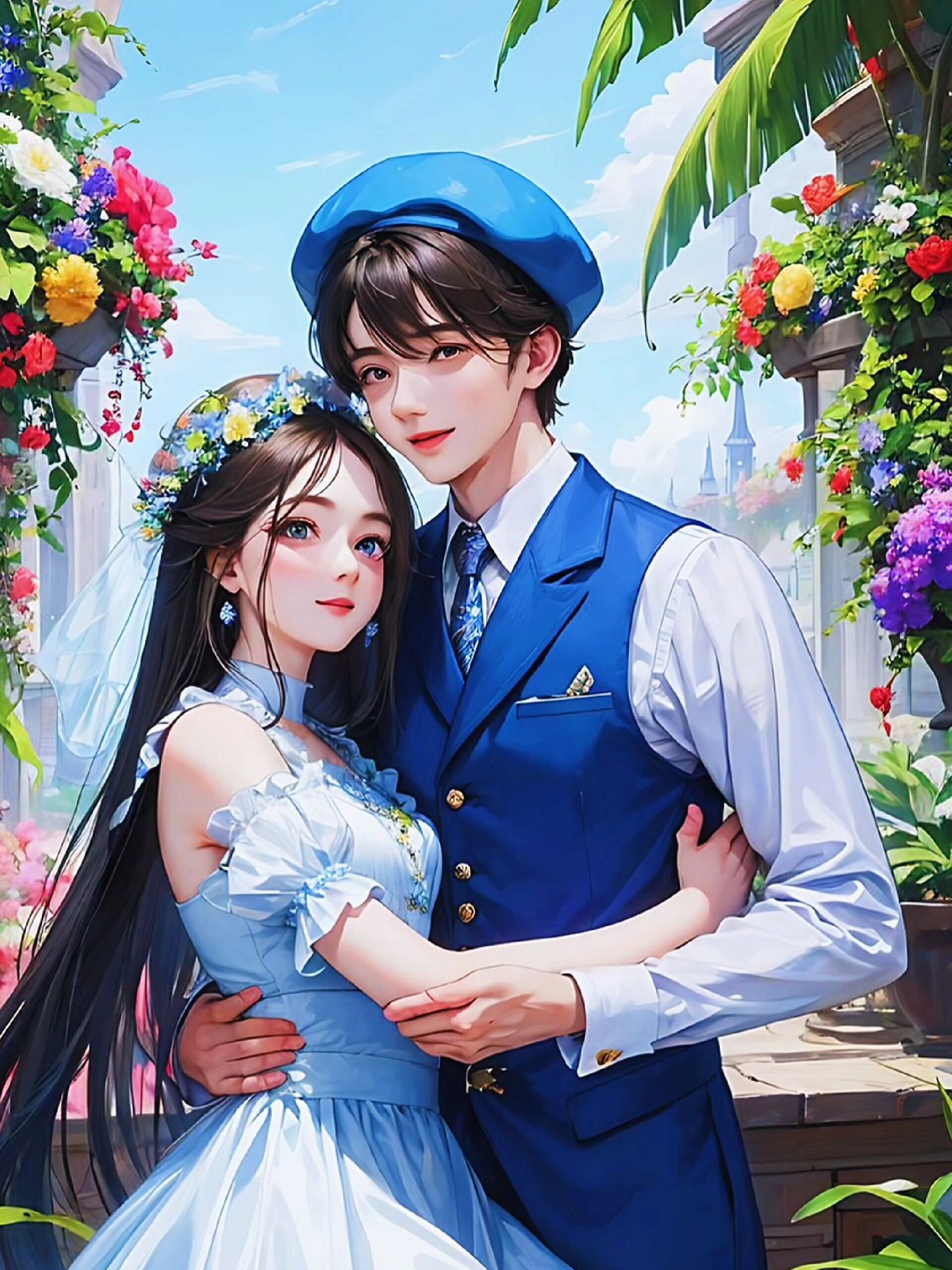 ai绘图甜蜜情侣 帅哥美女