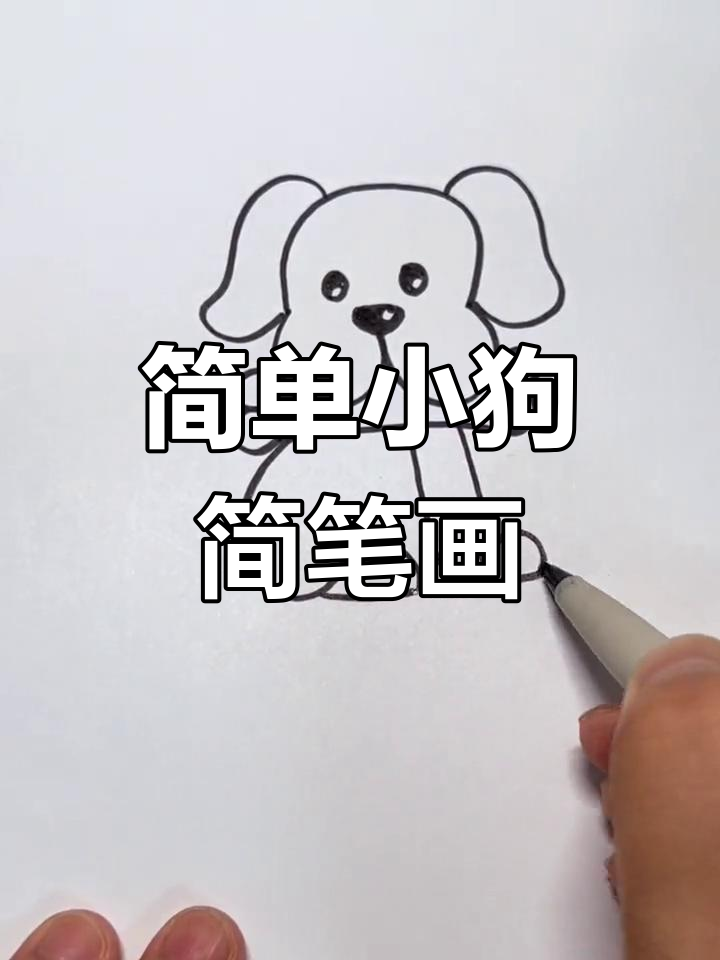 小狗吃骨头简笔画图片