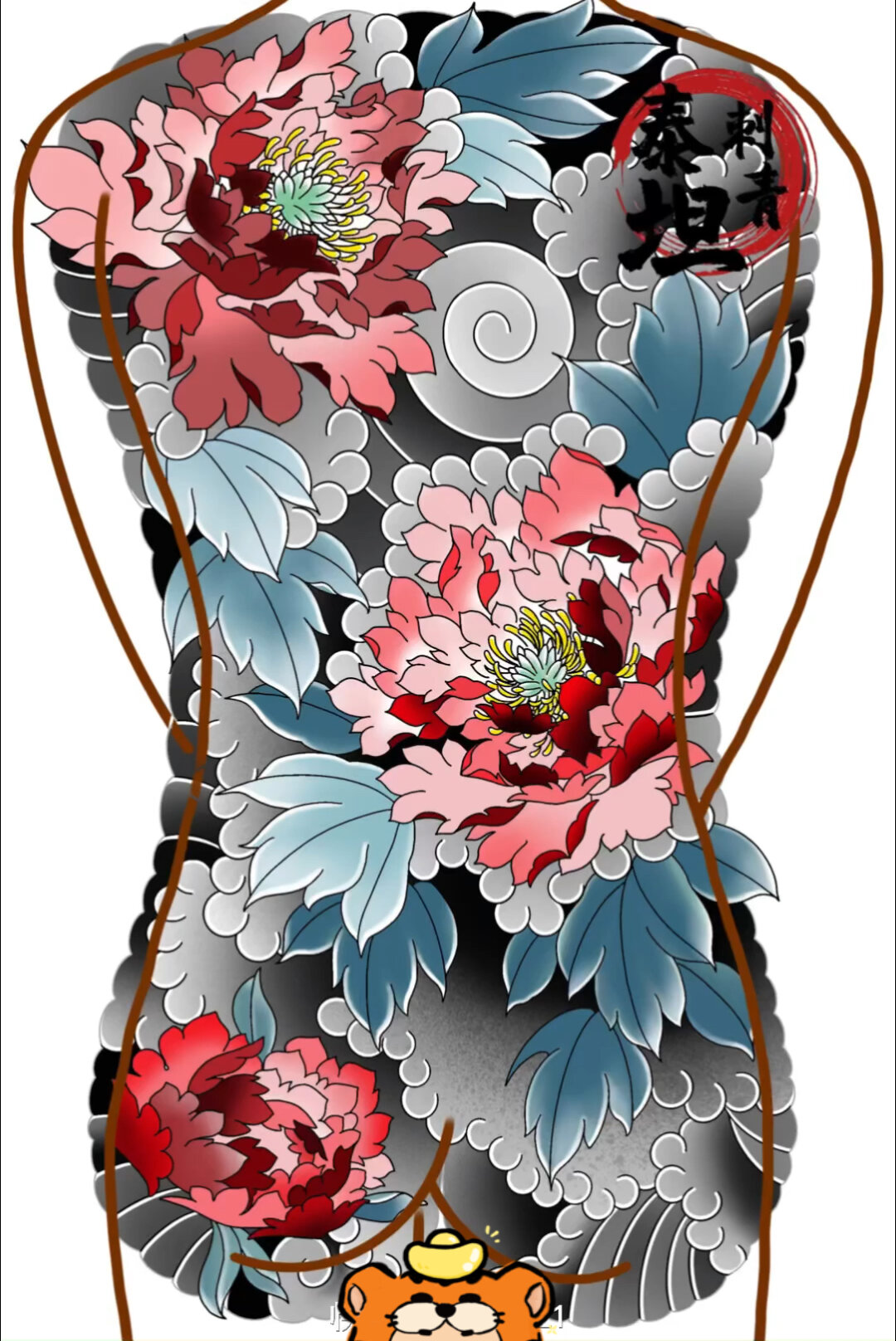 老传统满背花