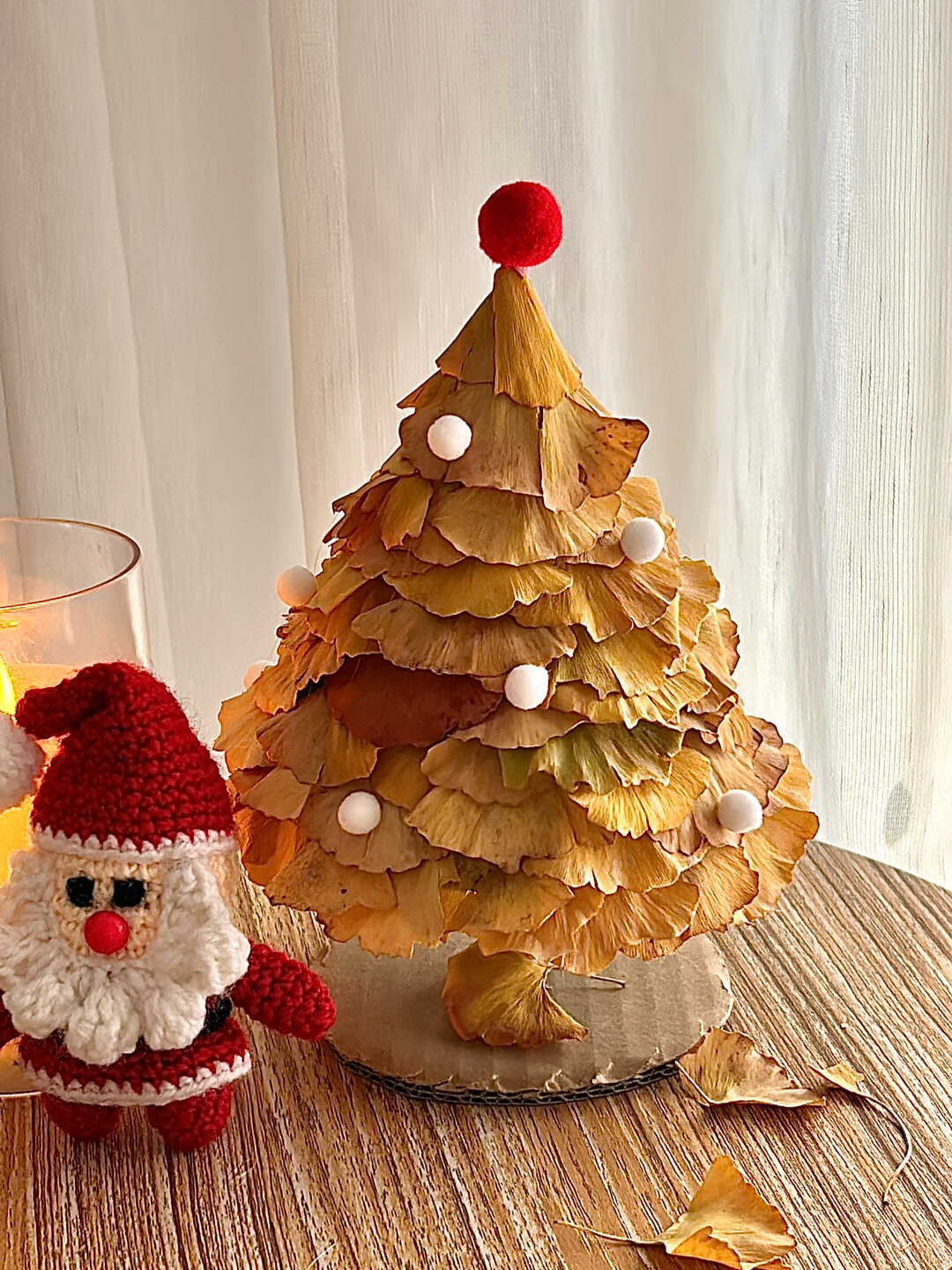 超简单的银杏叶圣诞树教程