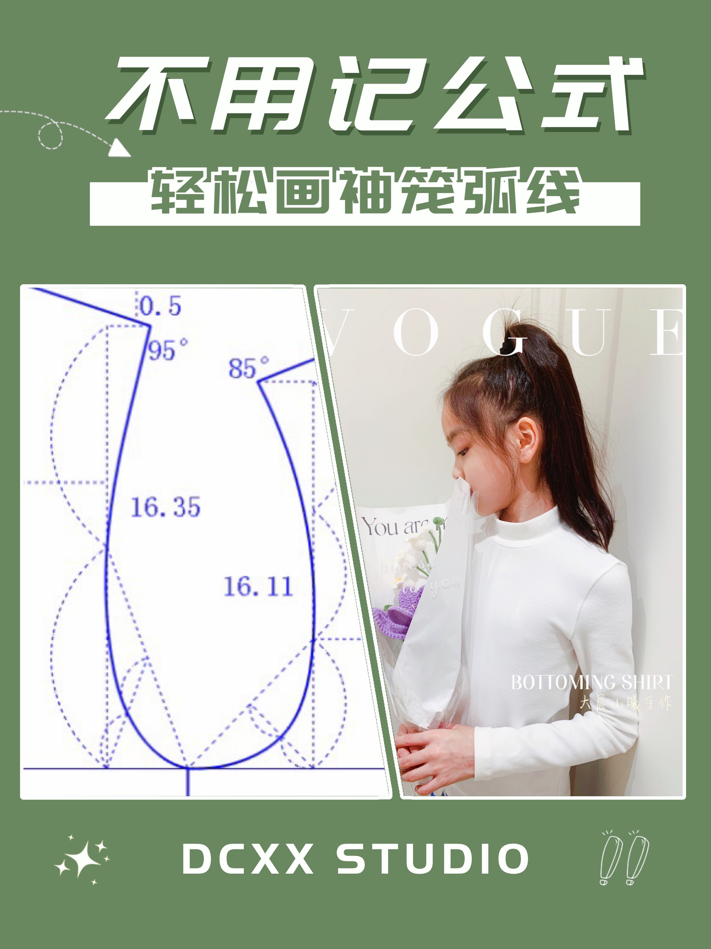 制版教程 不用记公式,轻松画袖笼弧线