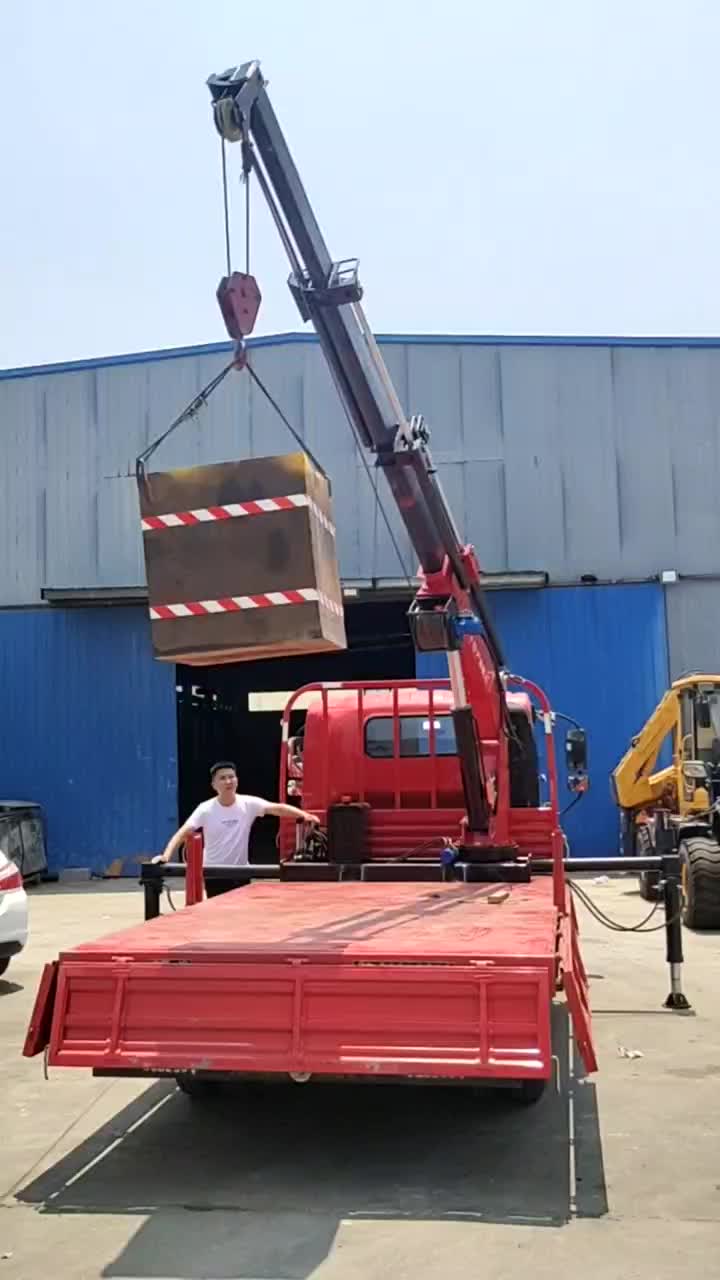 轻卡货箱随车吊 改装全液压折叠式折臂吊-度小视