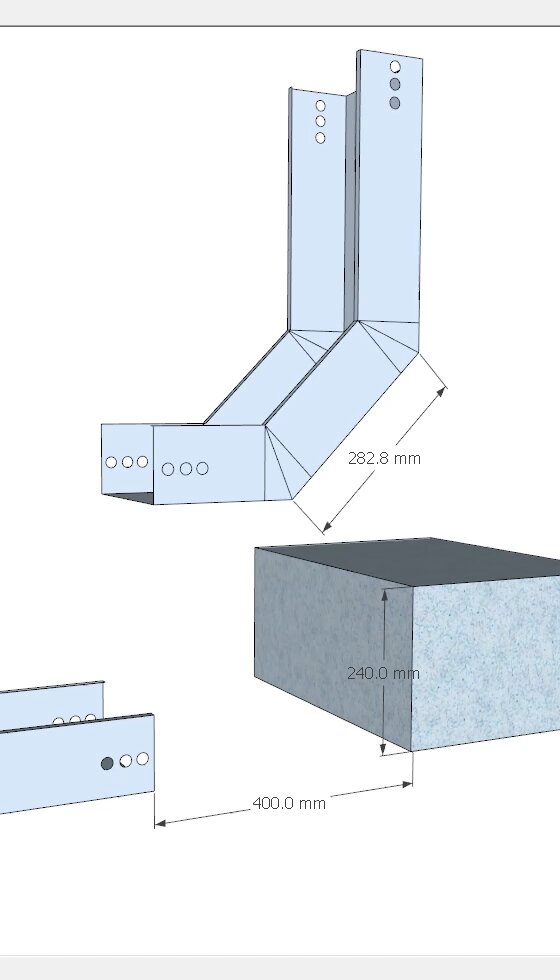 桥架弯头制作45度组成90度精确计算