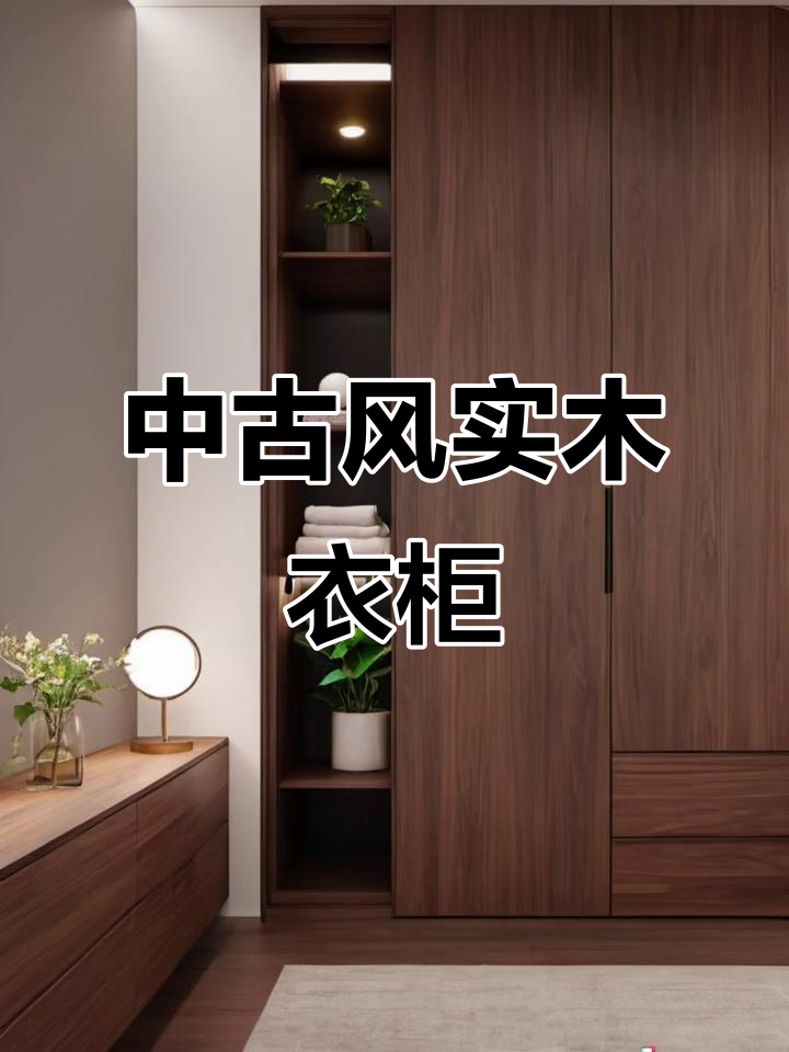 复古黑胡桃衣柜,实木定制,尽显中古风格