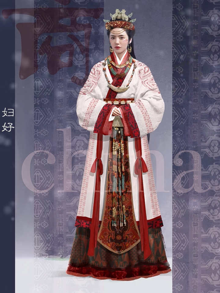 新品殷商:妇好(常服)商朝元素风格的服饰get