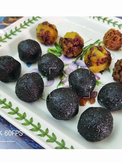 自制无糖无油|黑芝麻花生馅