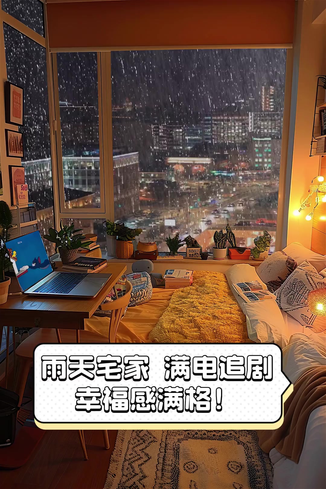 雨天宅家,满电追剧,幸福感满格!