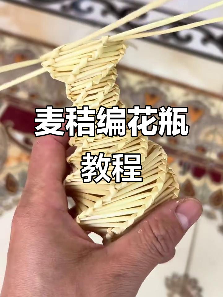 麦秸秆编织花瓶教程,轻松打造独特手工艺术