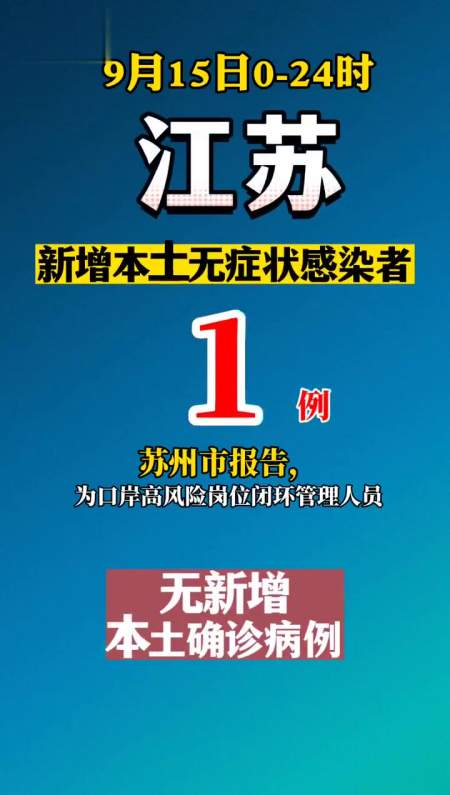 江苏昨日新增本土无症状感染者1例苏州市报告最新疫情通报本地新闻
