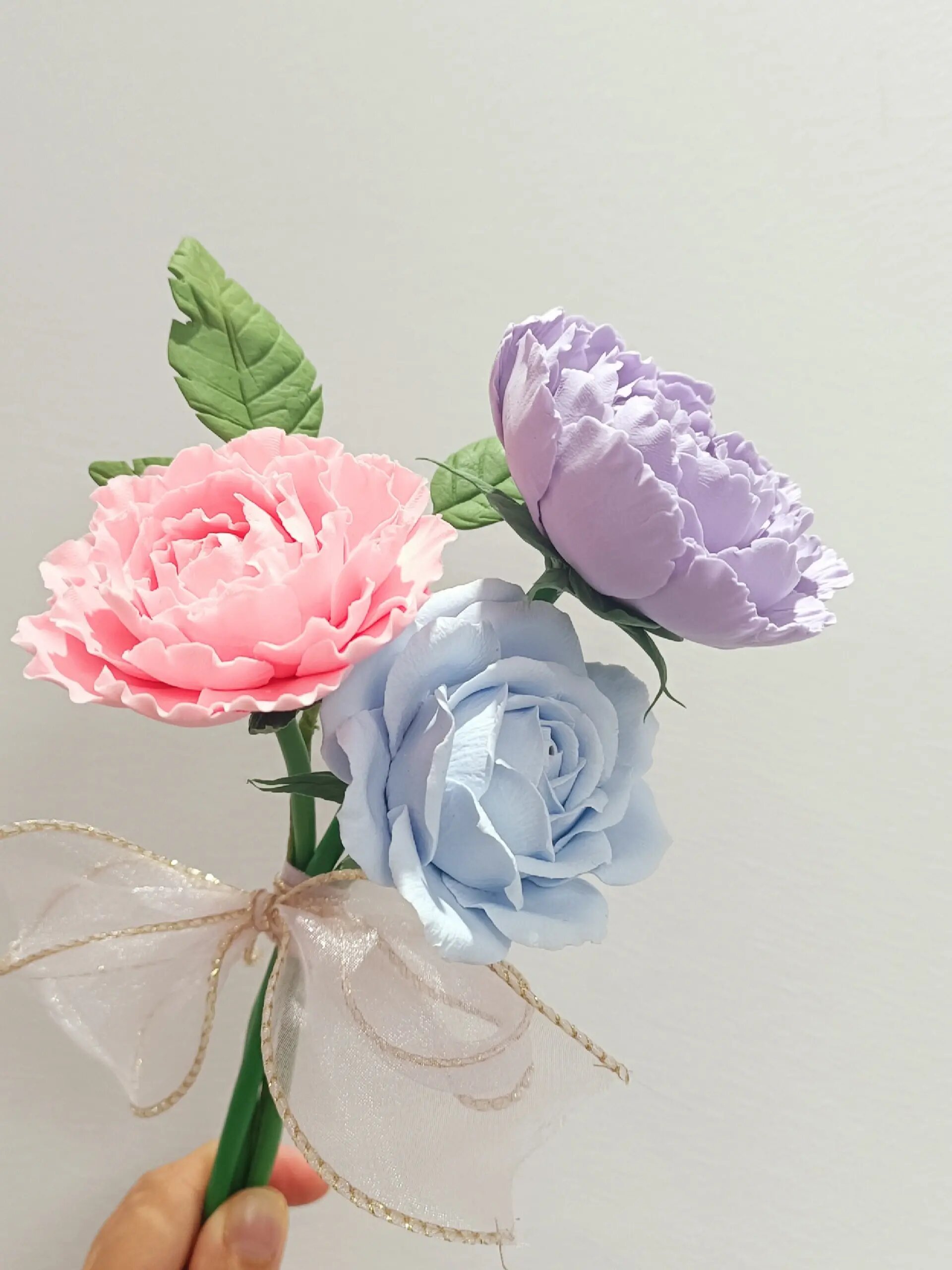 超轻粘土牡丹花制作全过程