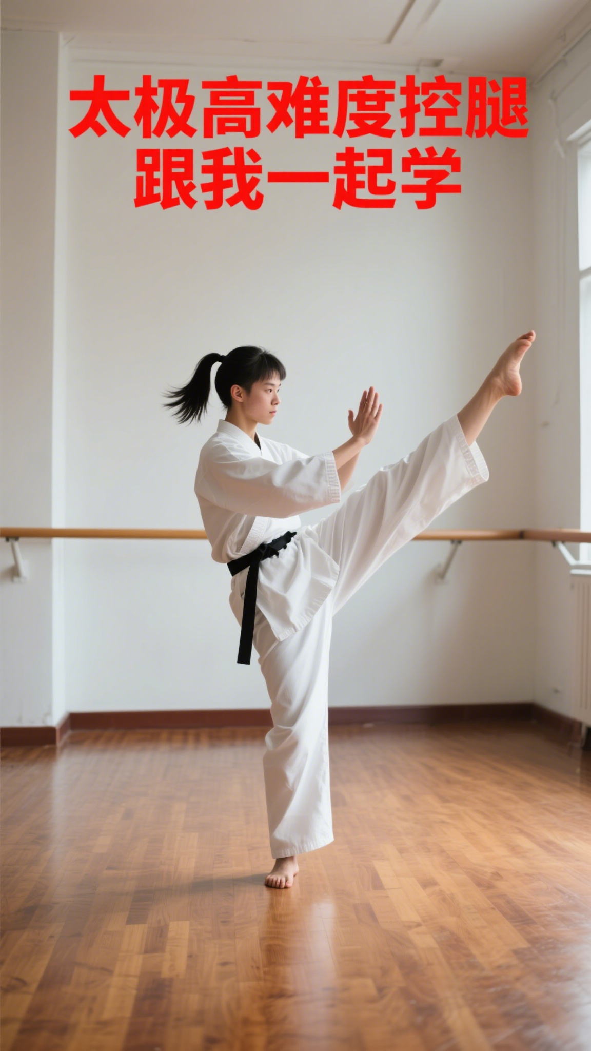 太极高难度控腿,跟我一起学