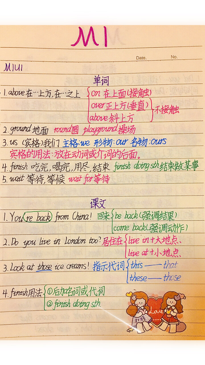 五年级上册外研版英语m1u1知识点总结