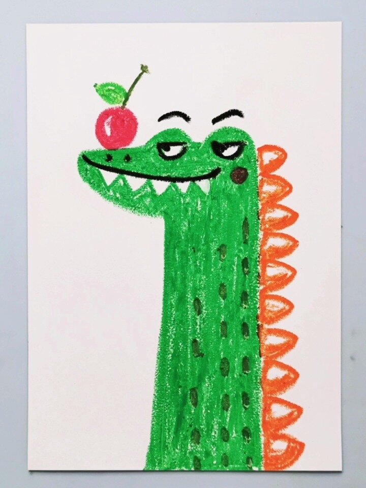 油画棒创意儿童画:恐龙,适合3-6岁-度小视