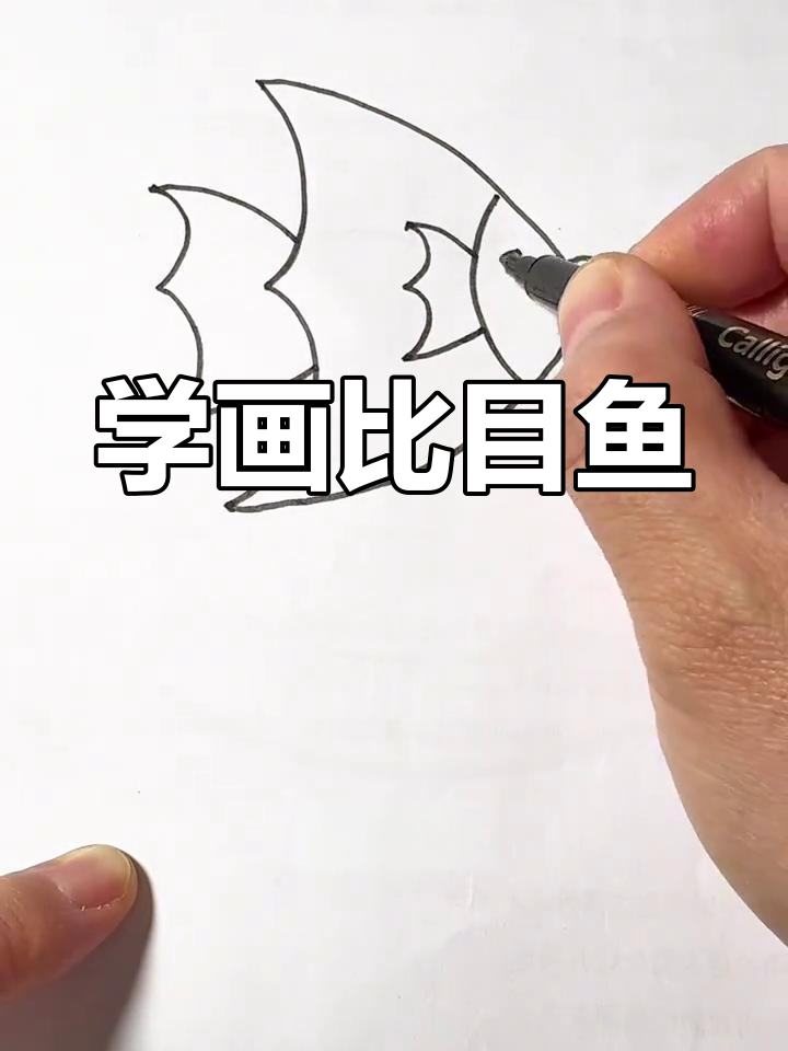 10秒学会画可爱比目鱼,简单又好玩