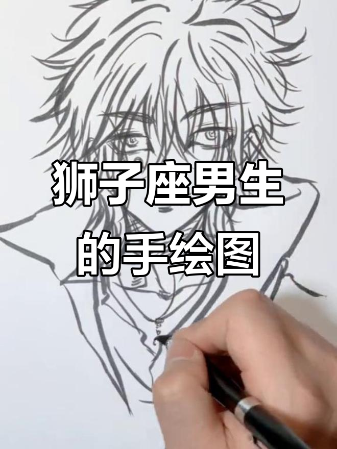 手绘狮子座男生,充满活力的拟人化形象