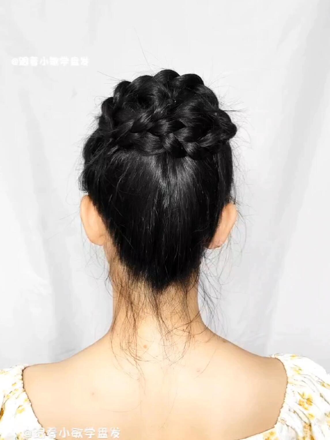 气质发型 春季发型 高盘发 发型教程 高颅顶 中长发盘发 汉服发型