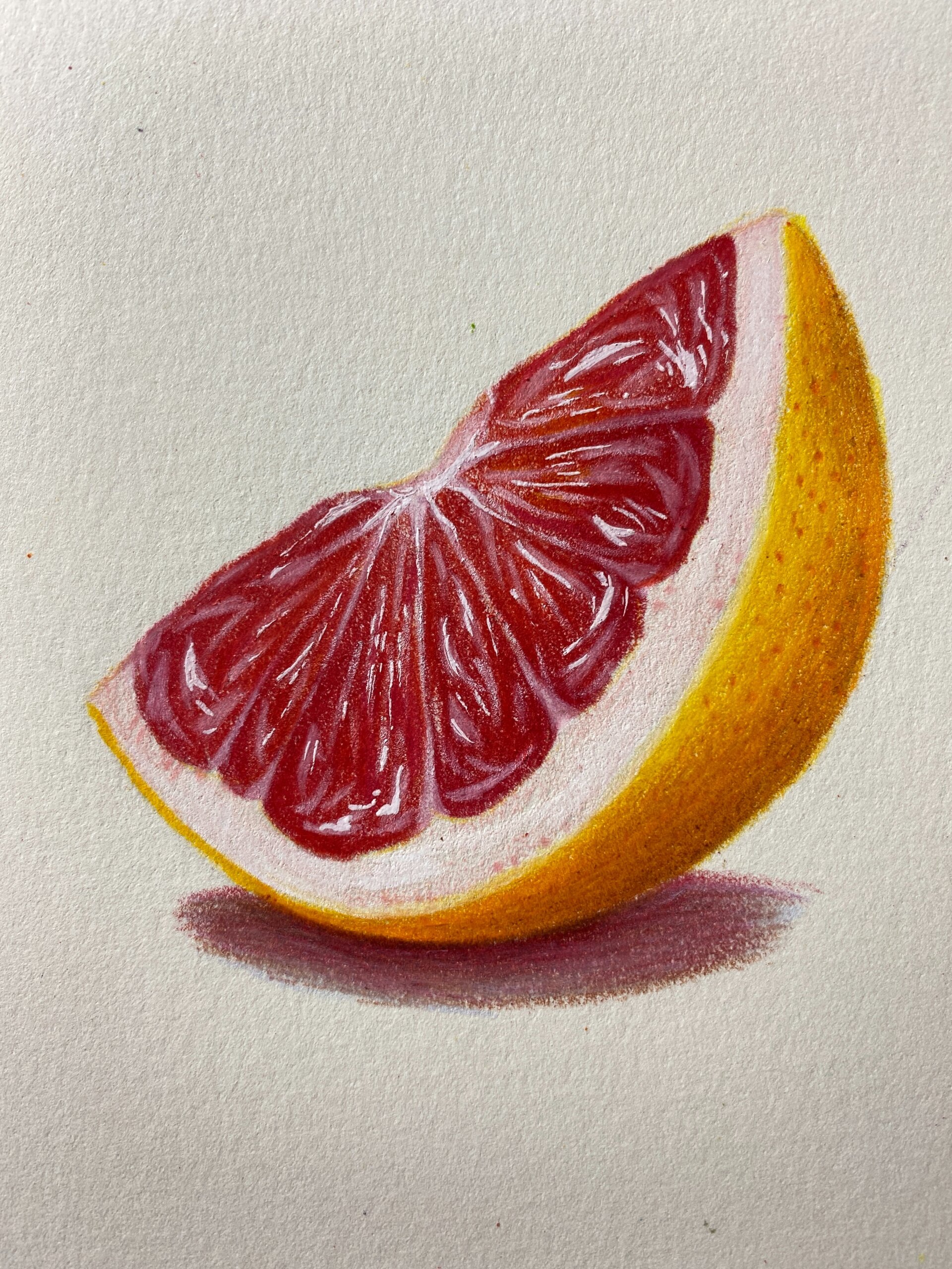 彩铅画超详细柚子,点爱心我就知道你们看了-度小视