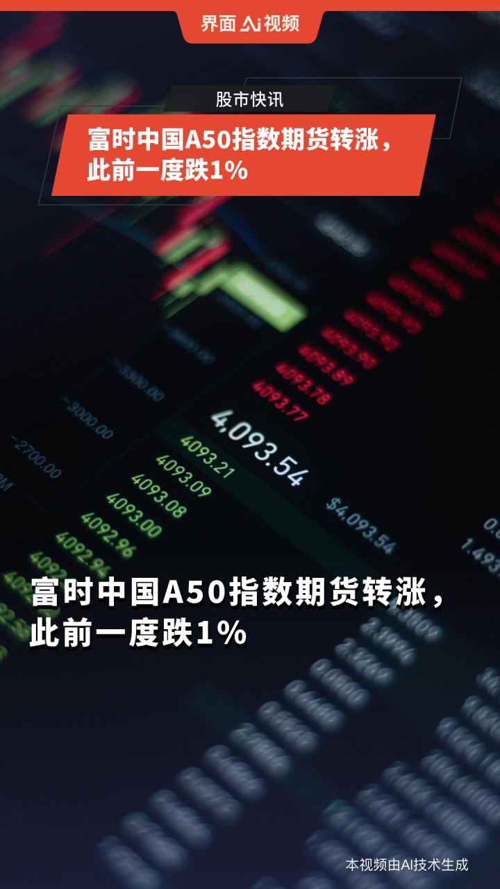 富时中国a50指数期货转涨,此前一度跌1%