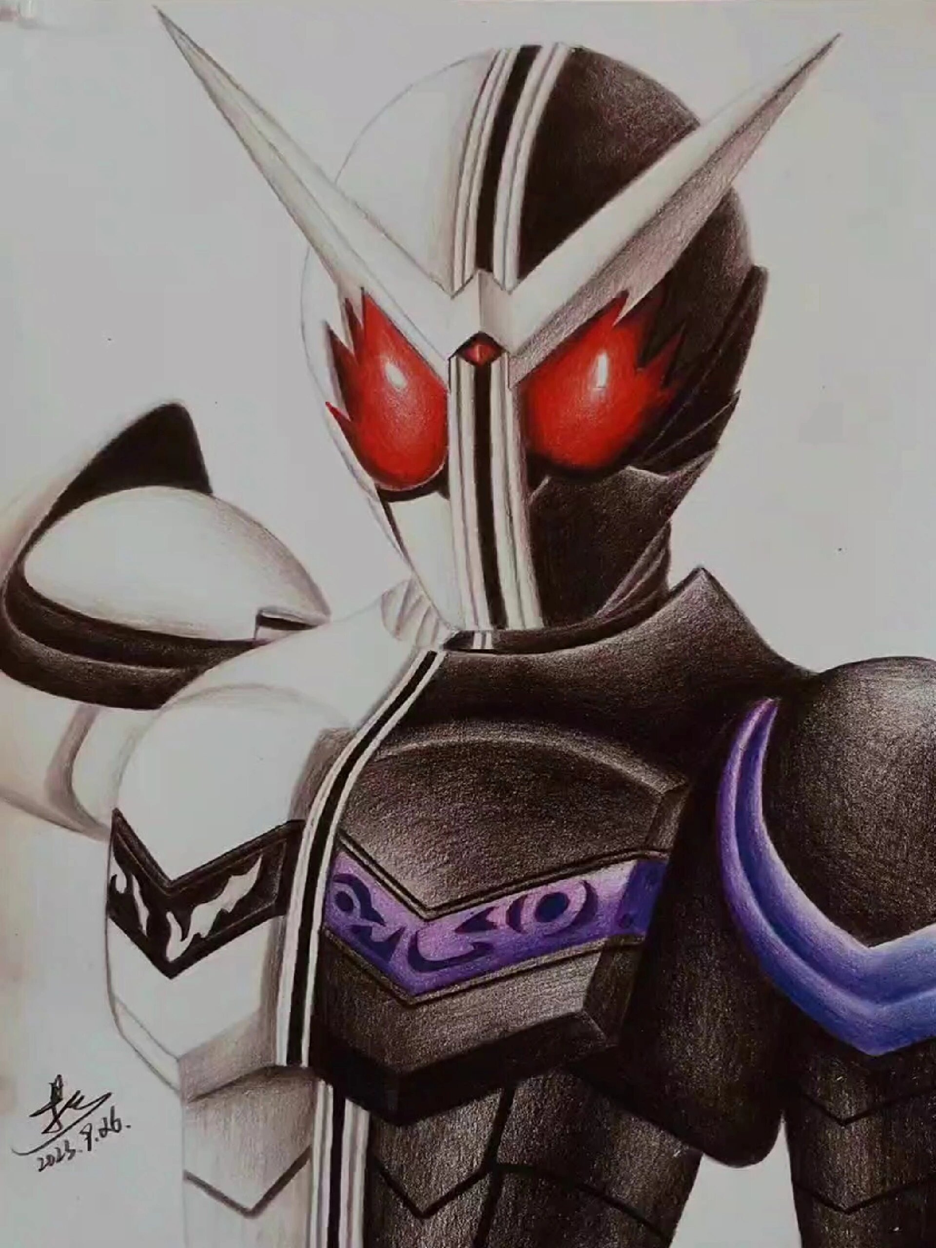 彩铅手绘假面骑士9人第七弹