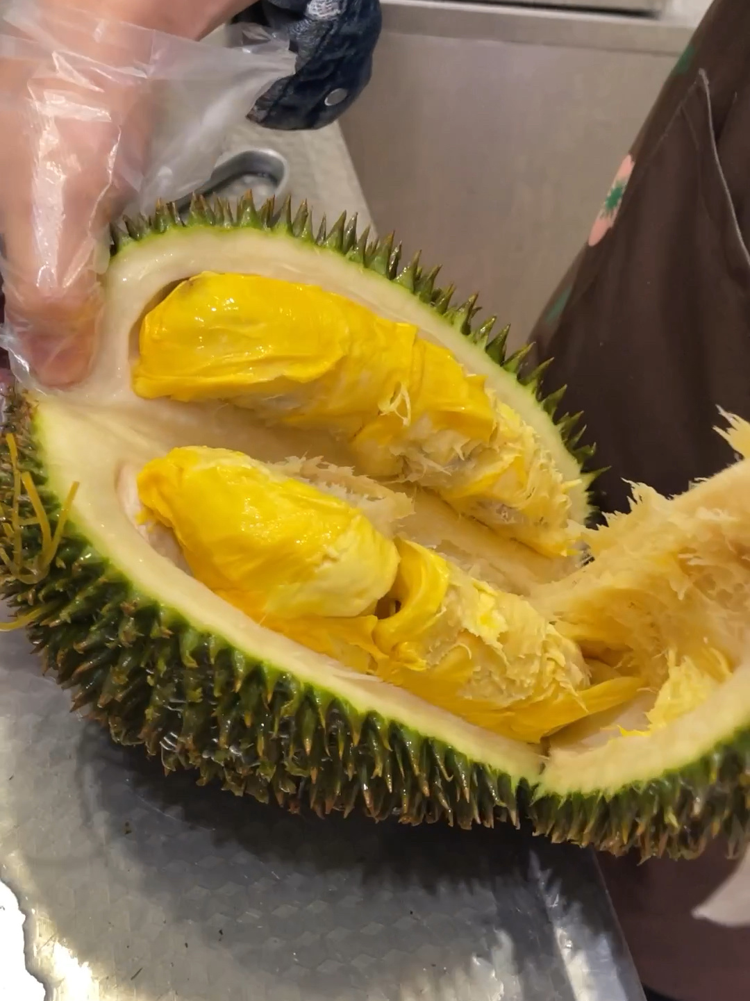 一个179元百果园"猫山王"平替大芭黄金榴莲-度小视