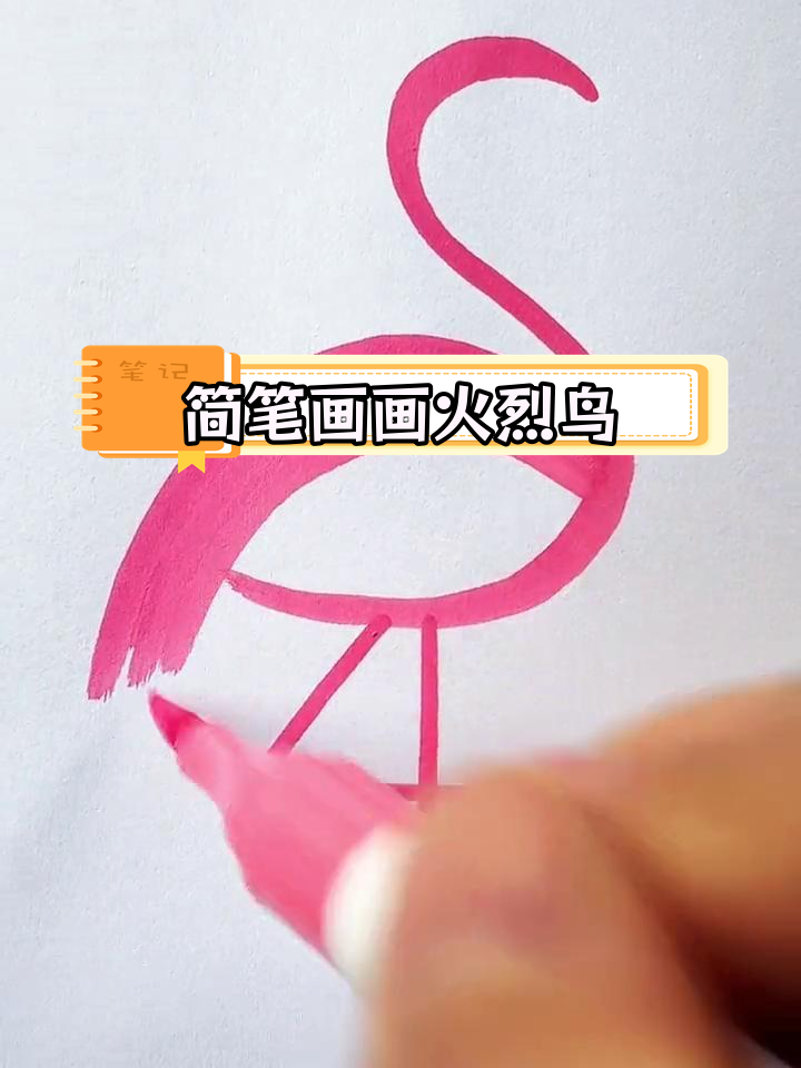 用简单步骤画出火烈鸟