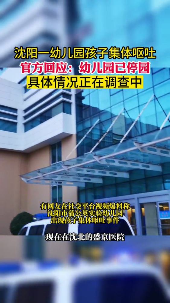 沈阳一幼儿园孩子集体呕吐 官方回应:幼儿园已停园 具体情况正在调查中