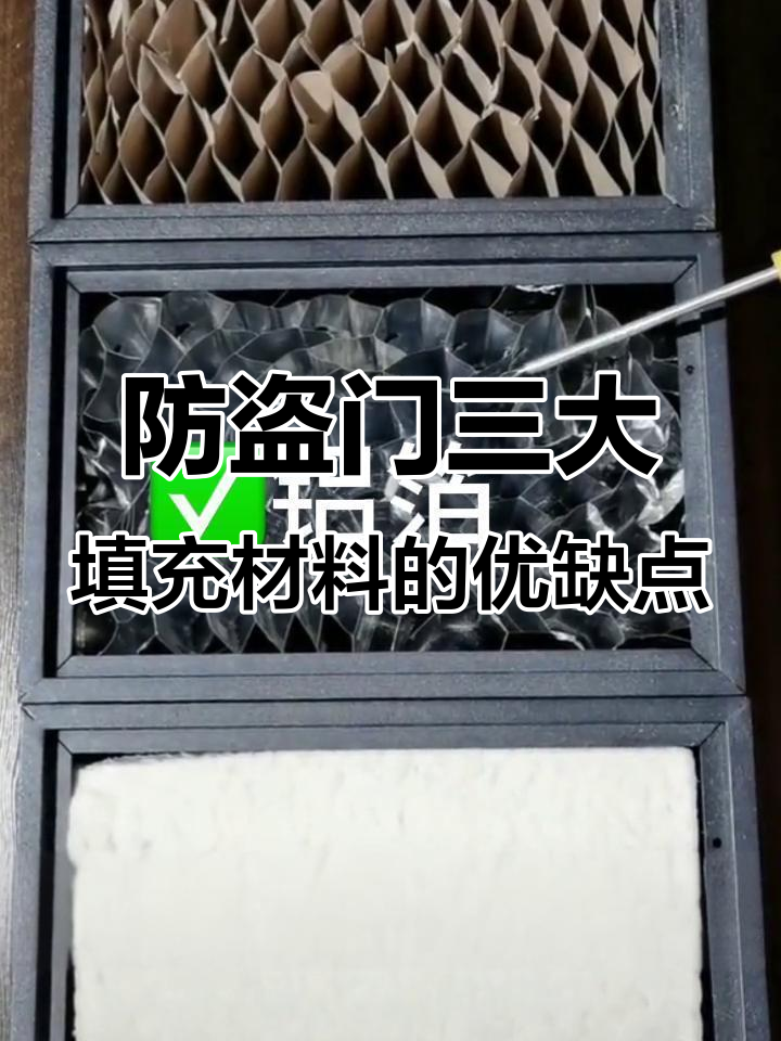 防盗门填充材料大揭秘:蜂窝纸,铝箔与聚氨酯的优缺点对比