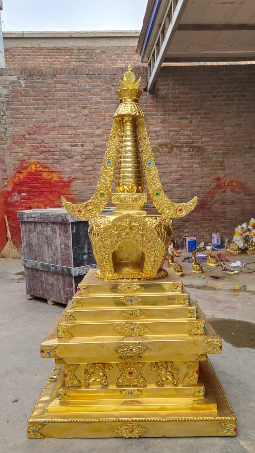 舍利子塔甘露丸大明咒佛塔供奉摆件