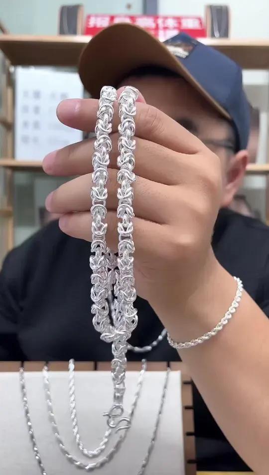 男士纯银项链!