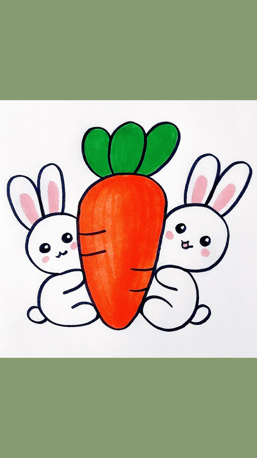 小兔子书包简笔画图片