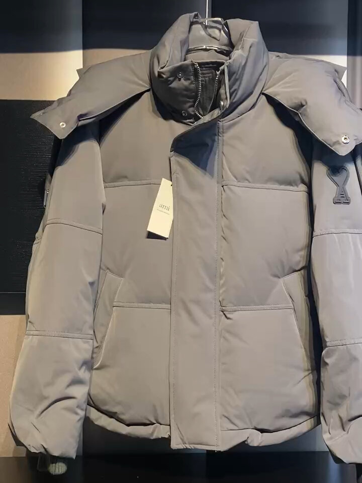 ami 秋冬新品白鸭绒羽绒服外套保暖透休闲款