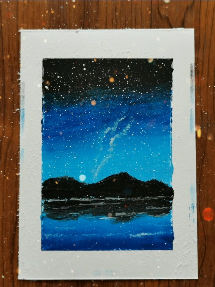 一学就会的油画棒星空画,你会了嘛-度小视