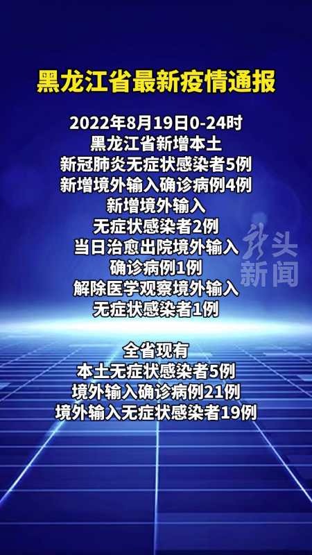 新增本土无症状5例黑龙江省最新疫情通报