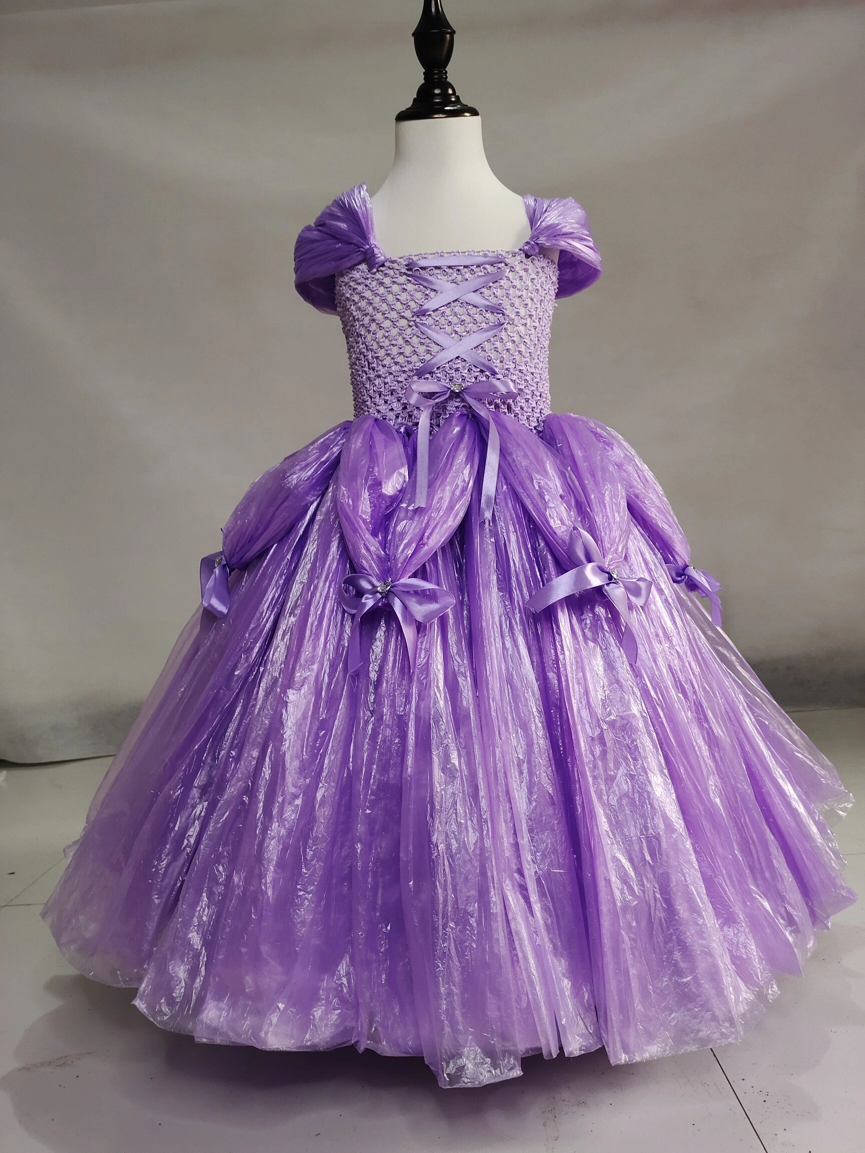 创意手工环保时装秀塑料袋苏菲亚公主裙