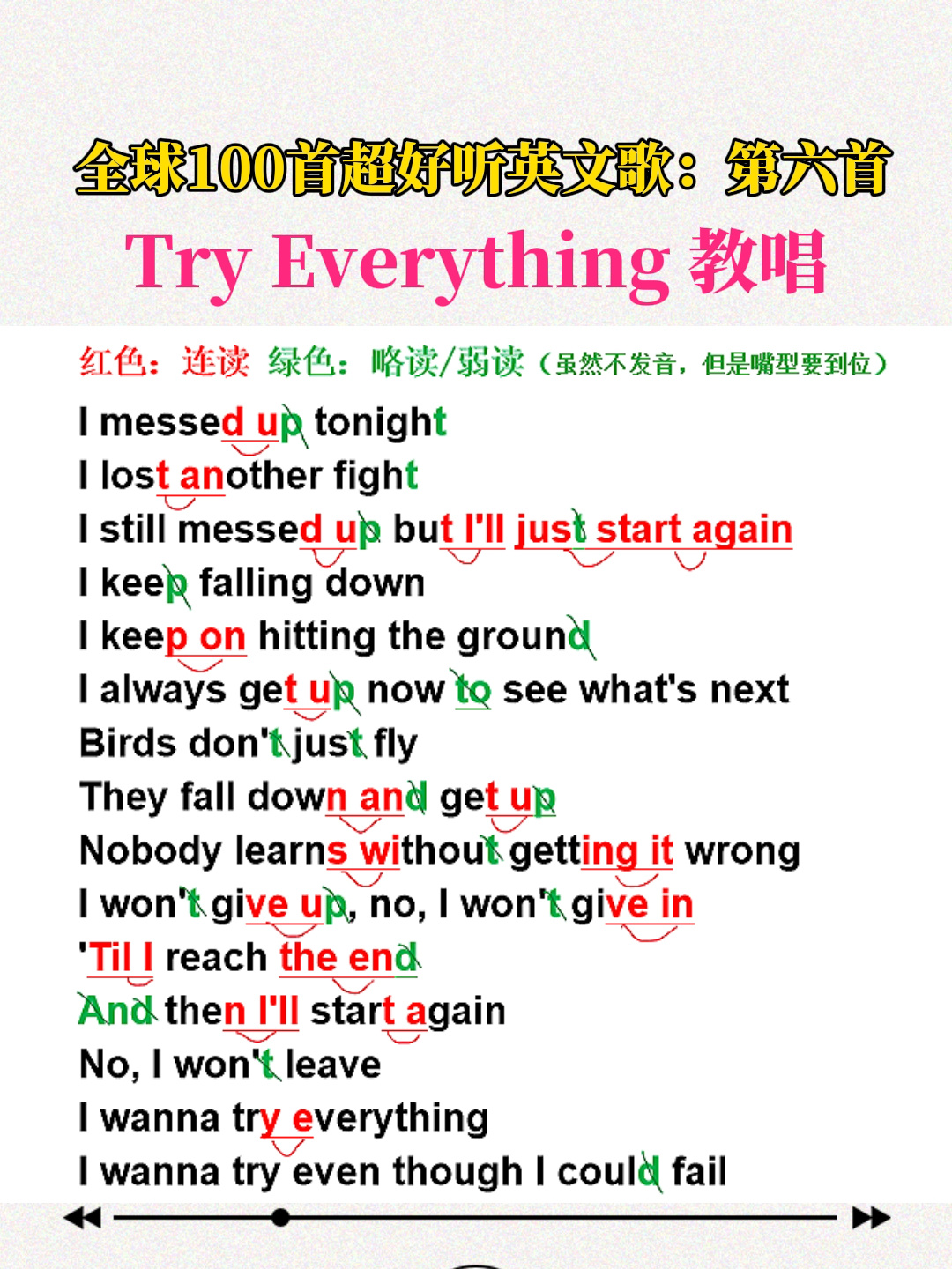 动感的疯狂动物城主题曲tryeverything教唱