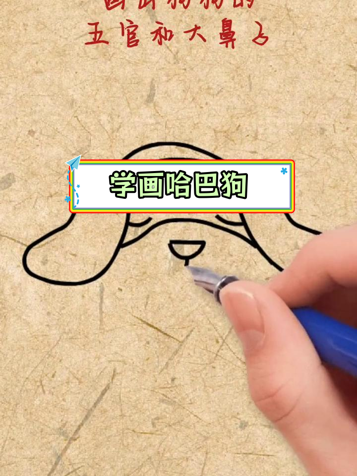 简单哈巴狗简笔画教程