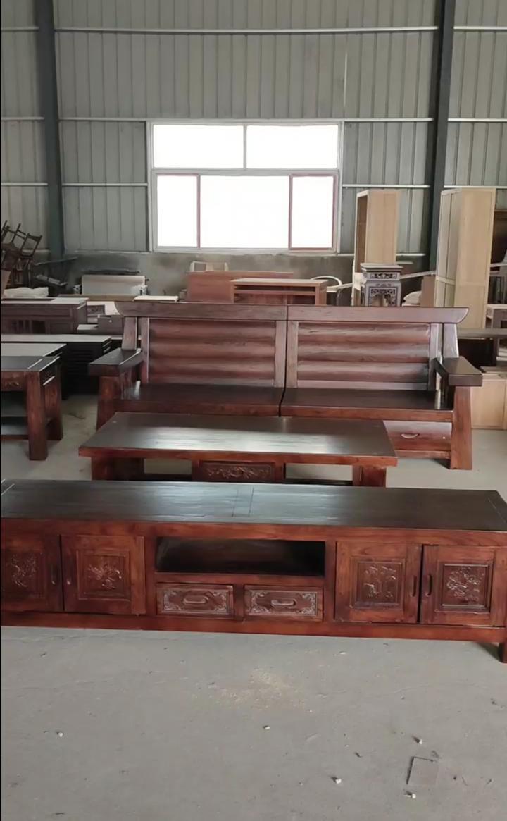 一套韩式大料老榆木沙发