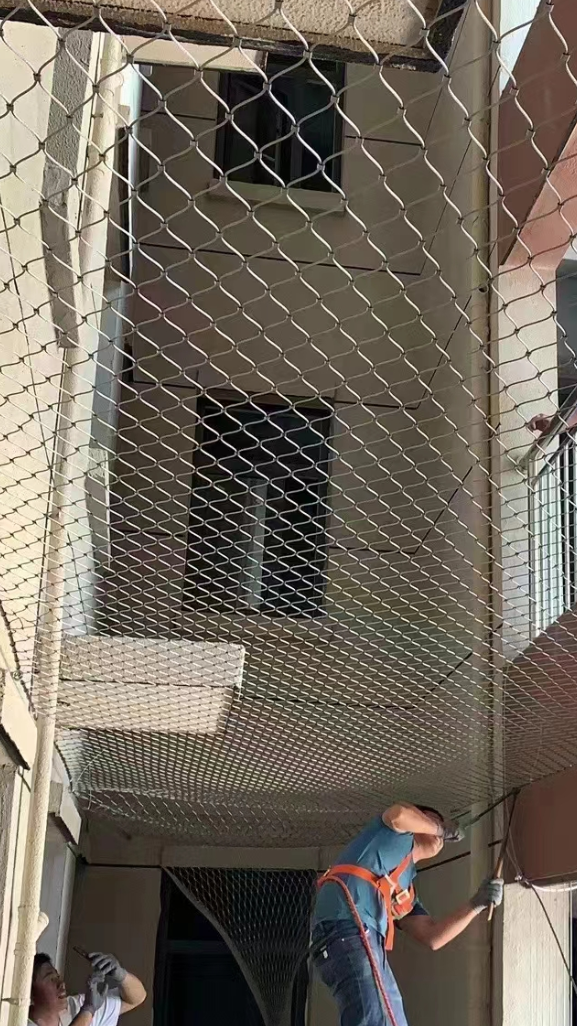 不绣钢丝绳网 不锈钢防坠网 楼梯防护网