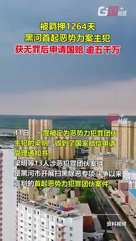 被羁押1264天黑河首起恶势力案主犯获无罪后申请国赔逾五千万6月11日