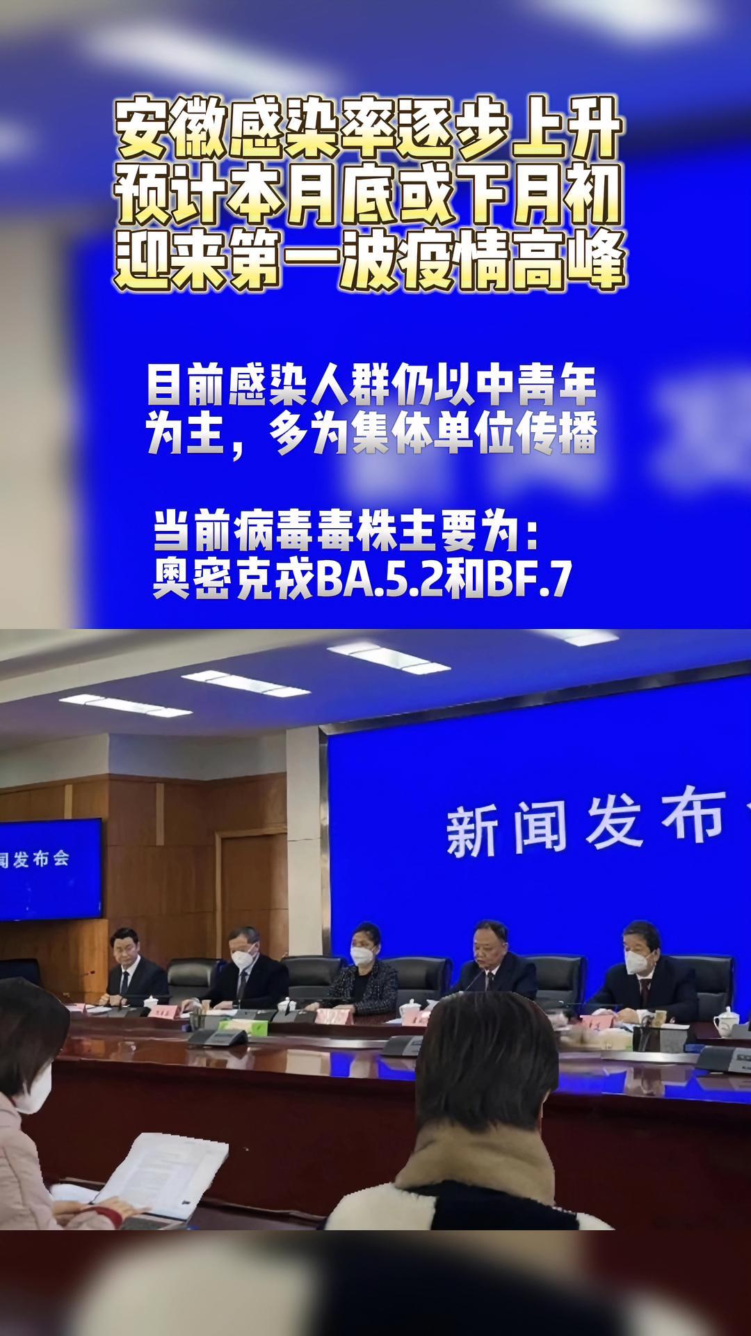 根据监测数据,安徽居民新冠病毒感染率逐步上升,预计本月底或下月初